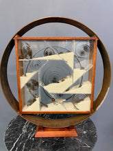 Load image into Gallery viewer, Ann Wiseman Kinetic Sand Fountain Sculpture in Walnut, Lucite, and Brass