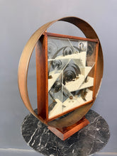 Load image into Gallery viewer, Ann Wiseman Kinetic Sand Fountain Sculpture in Walnut, Lucite, and Brass