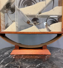 Load image into Gallery viewer, Ann Wiseman Kinetic Sand Fountain Sculpture in Walnut, Lucite, and Brass