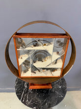 Load image into Gallery viewer, Ann Wiseman Kinetic Sand Fountain Sculpture in Walnut, Lucite, and Brass
