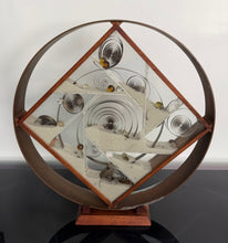 Load image into Gallery viewer, Ann Wiseman Kinetic Sand Fountain Sculpture in Walnut, Lucite, and Brass