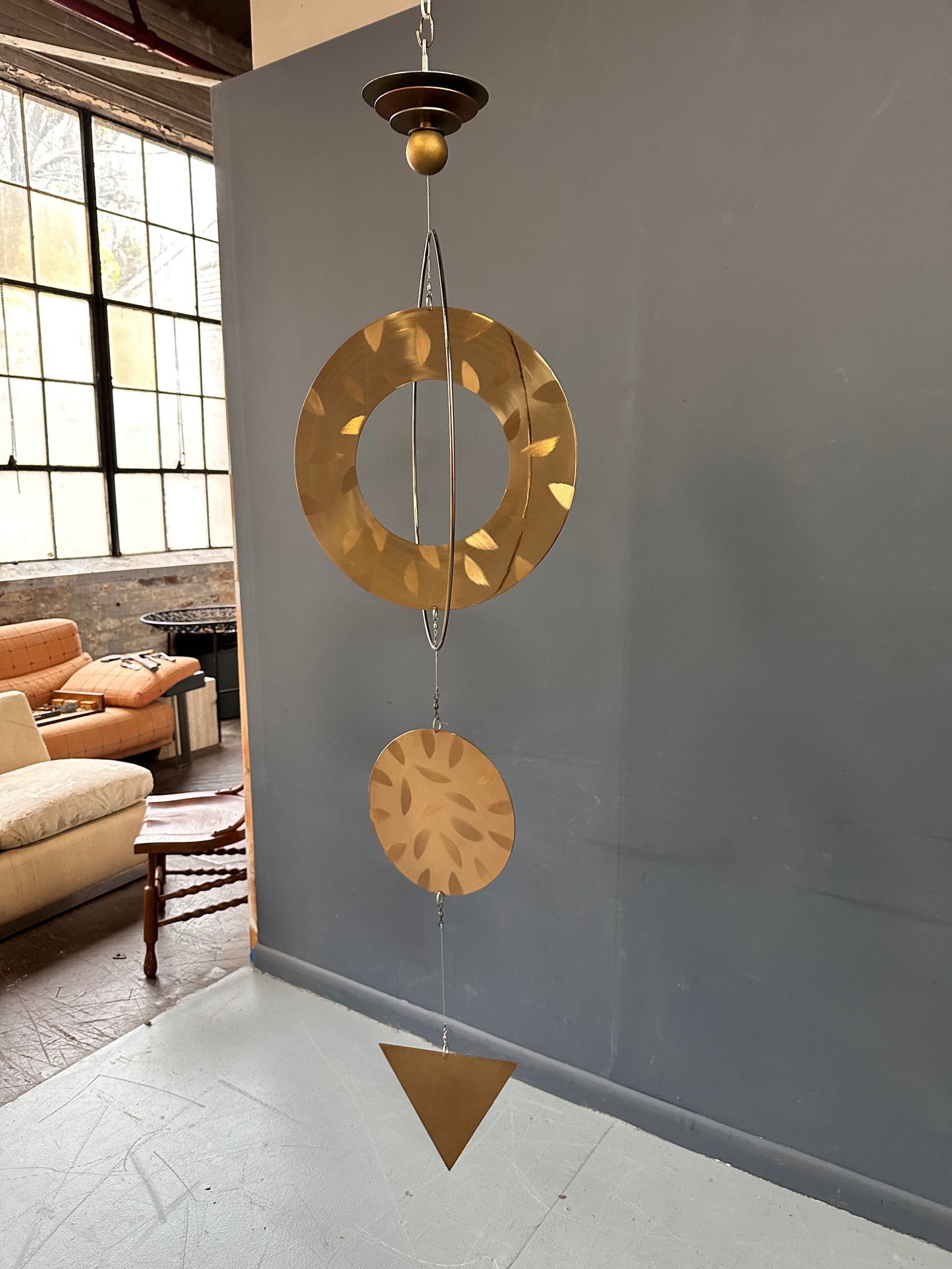 SOLD – Myron Wasserman 1980s Mobile of Brass and Other Metals