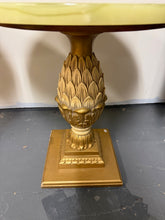 Load image into Gallery viewer, 1970s Pair of Vintage Onyx Top Gilt Artichoke Pedestal Side Tables Mid Century