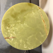 Load image into Gallery viewer, 1970s Pair of Vintage Onyx Top Gilt Artichoke Pedestal Side Tables Mid Century