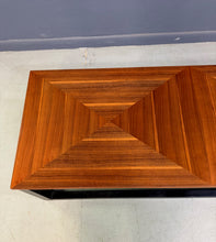 Load image into Gallery viewer, Founders Mid-Century Modern Walnut Parquetry Coffee Table with Black Wood Base