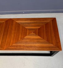 Load image into Gallery viewer, Founders Mid-Century Modern Walnut Parquetry Coffee Table with Black Wood Base
