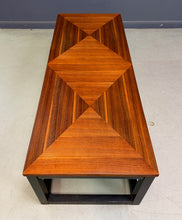 Load image into Gallery viewer, Founders Mid-Century Modern Walnut Parquetry Coffee Table with Black Wood Base