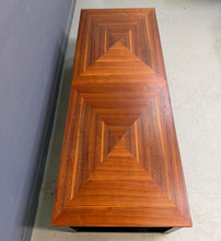 Load image into Gallery viewer, Founders Mid-Century Modern Walnut Parquetry Coffee Table with Black Wood Base
