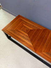 Load image into Gallery viewer, Founders Mid-Century Modern Walnut Parquetry Coffee Table with Black Wood Base