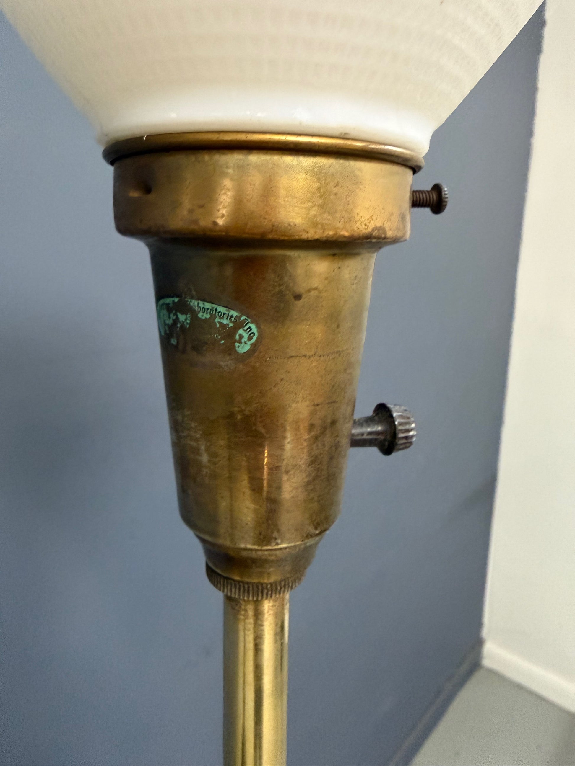 Pair of Ceramic and Brass Table Lamps by Edwin Cole for Stiffel Mid Century