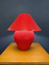 Load image into Gallery viewer, Flute of Chicago Postmodern Corrugated Cardboard Table Lamp in Red, 1980s
