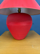 Load image into Gallery viewer, Flute of Chicago Postmodern Corrugated Cardboard Table Lamp in Red, 1980s