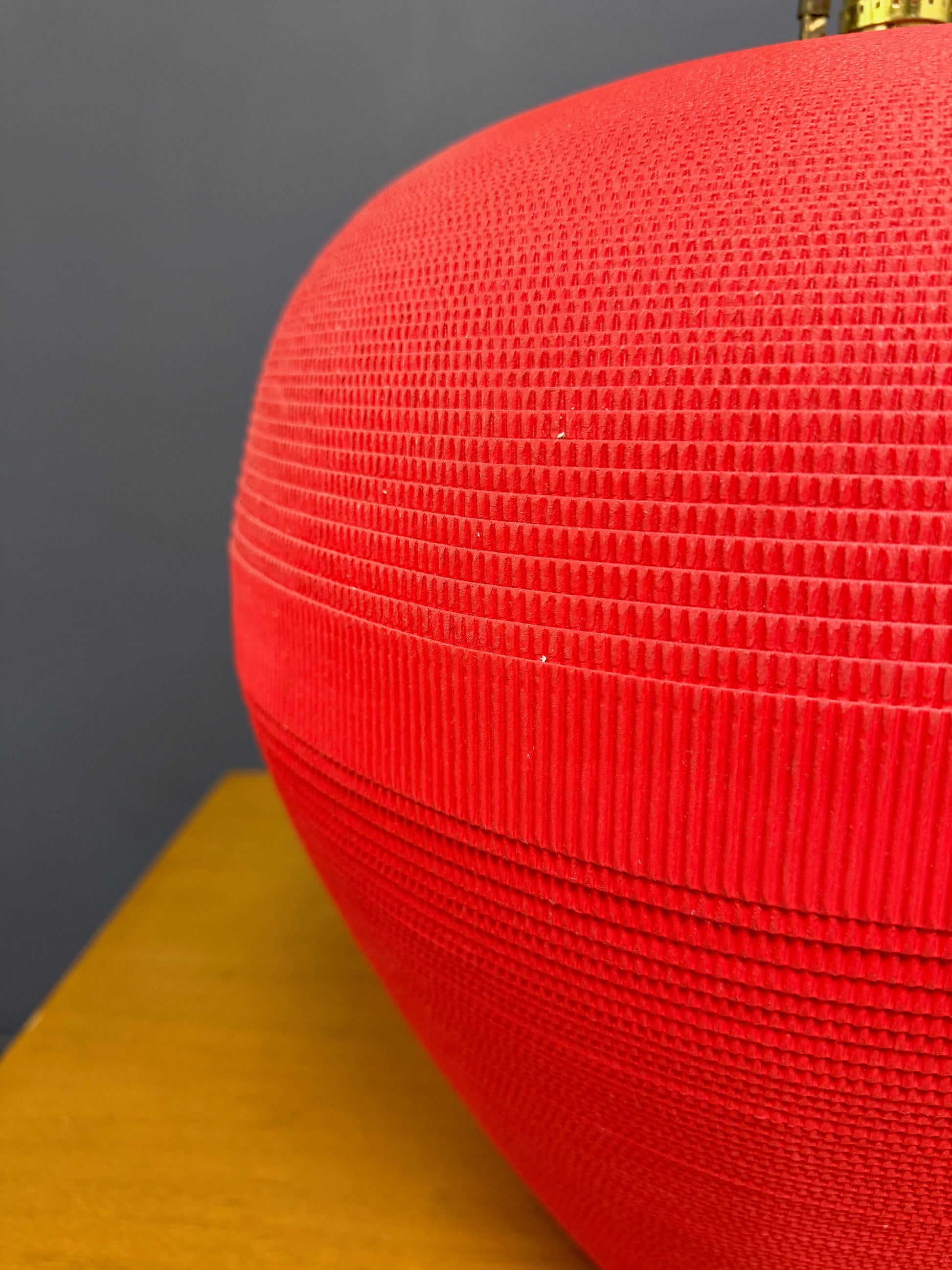 Flute of Chicago Postmodern Corrugated Cardboard Table Lamp in Red, 1980s