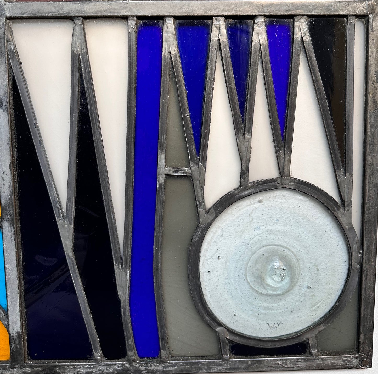 SOLD – 1957 Glass Rondel Panel, The Four Seasons, Manufactured in New York City