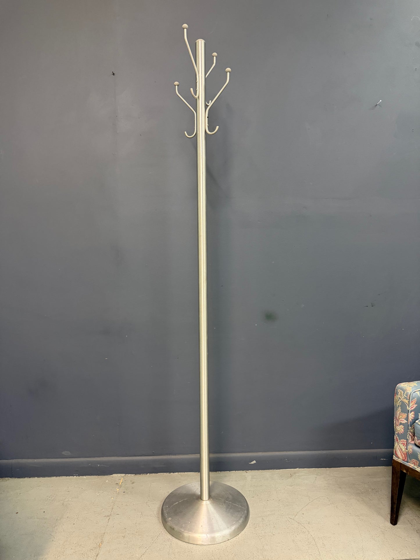 Mid-Century Modern Aluminum Coat Rack – Branch-Form Hall Tree w/ Ball Finials