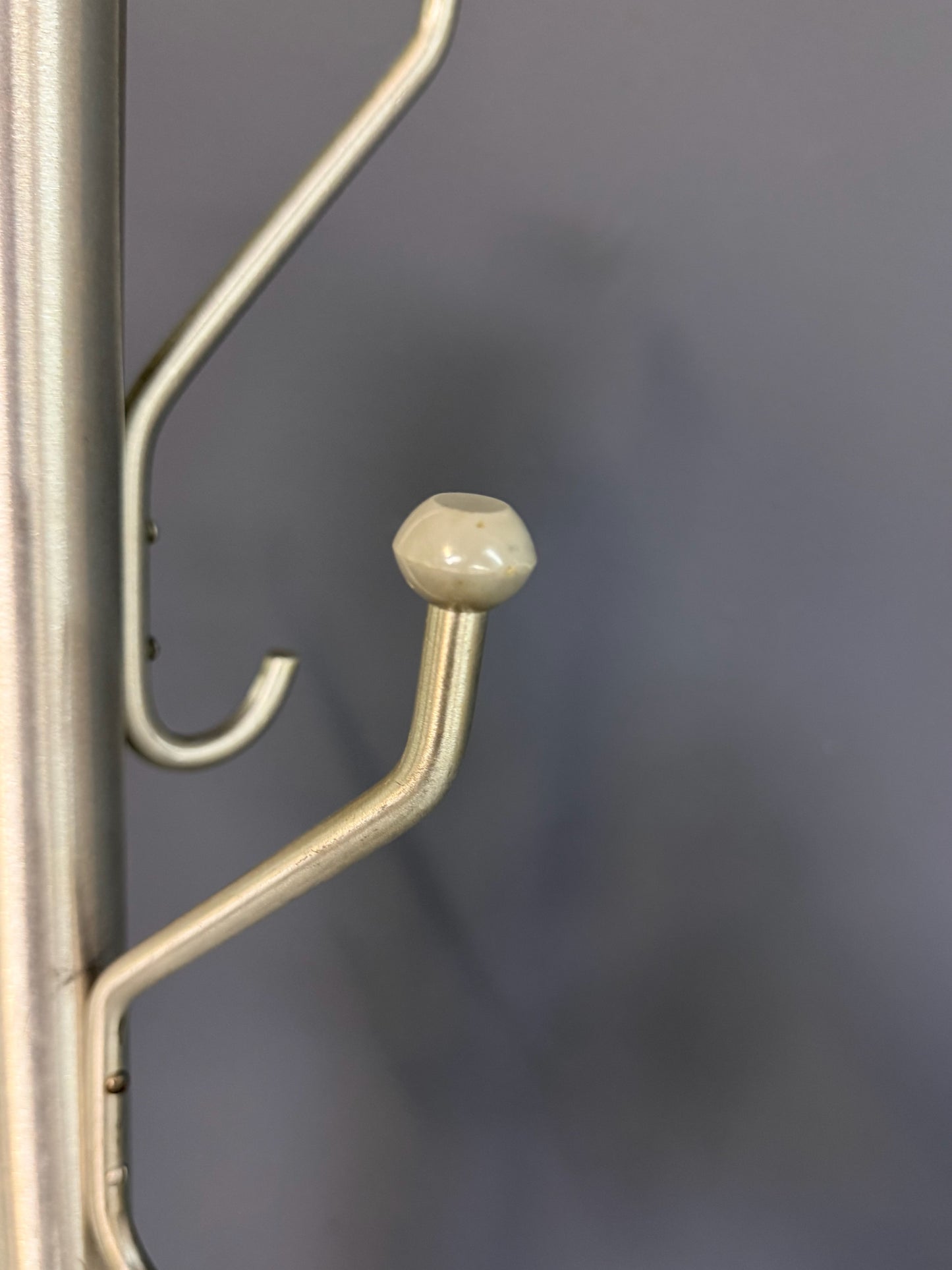 Mid-Century Modern Aluminum Coat Rack – Branch-Form Hall Tree w/ Ball Finials