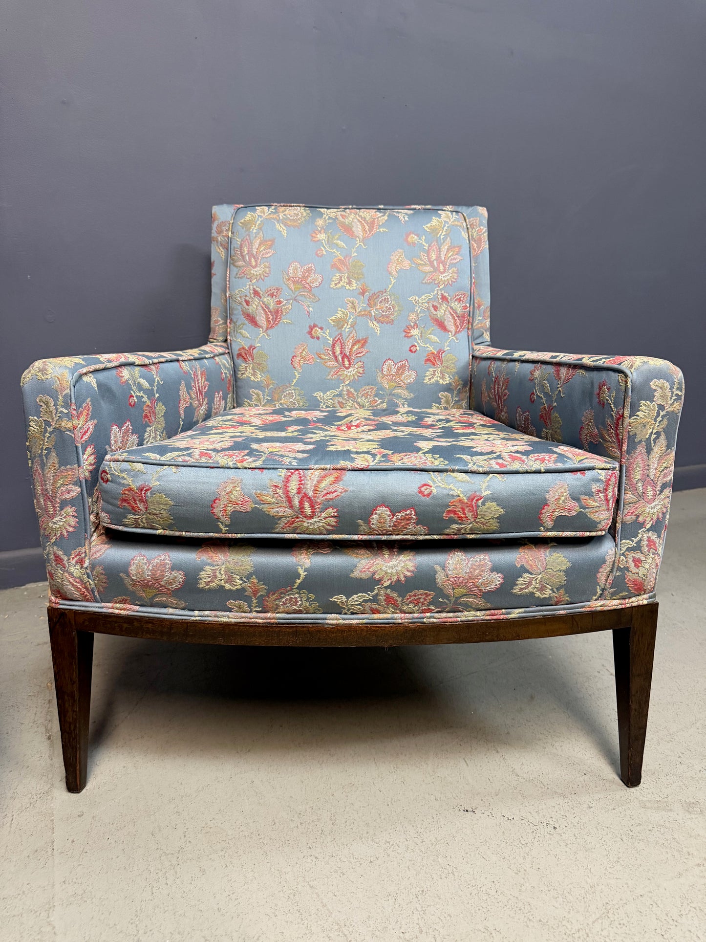 Pair of Walnut Framed Lounge Chairs by Harvey Probber Mid Century