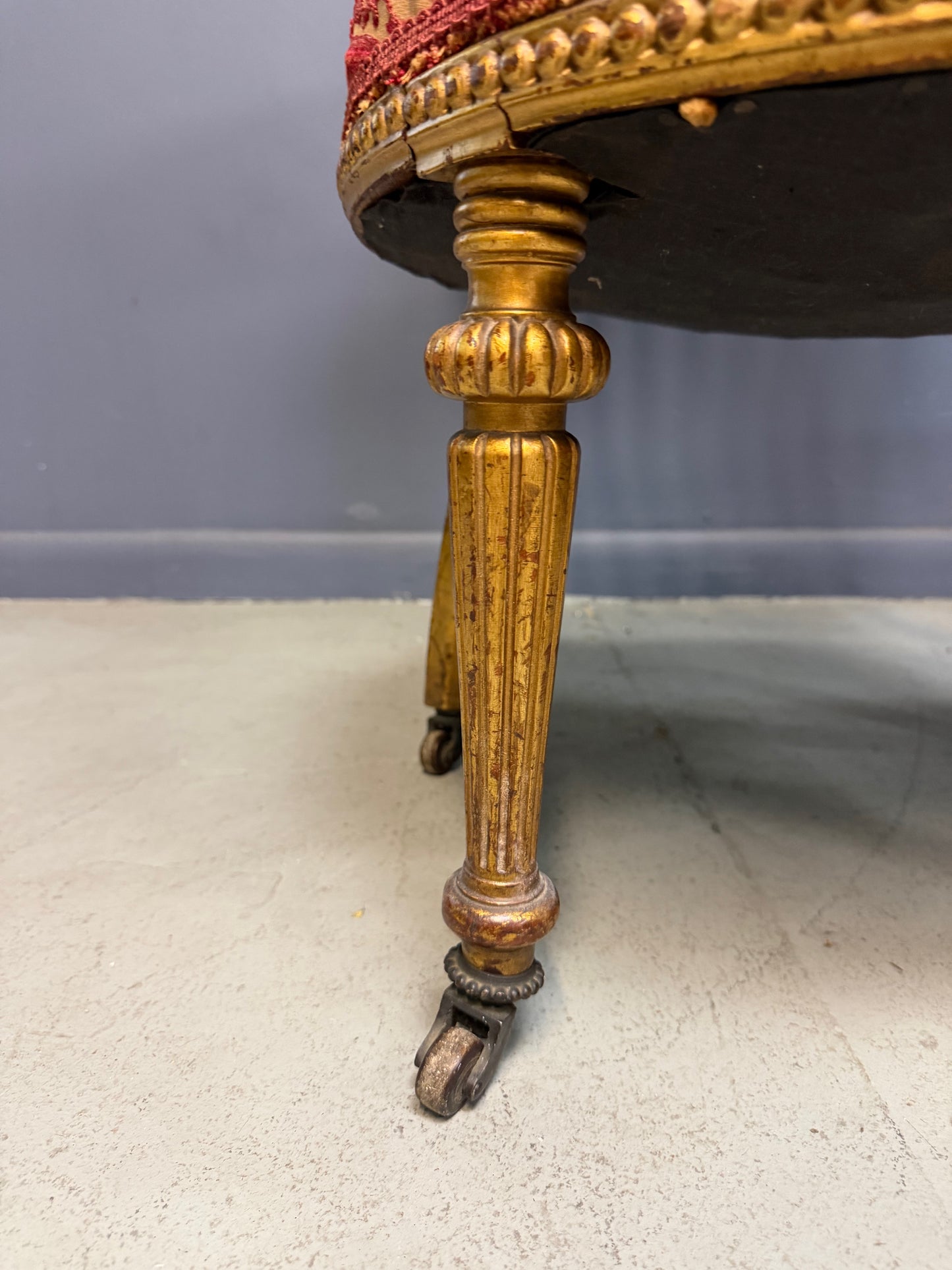 French Napoleon III Giltwood SpindleBack Chair in the Louis XVI Taste circa 1870