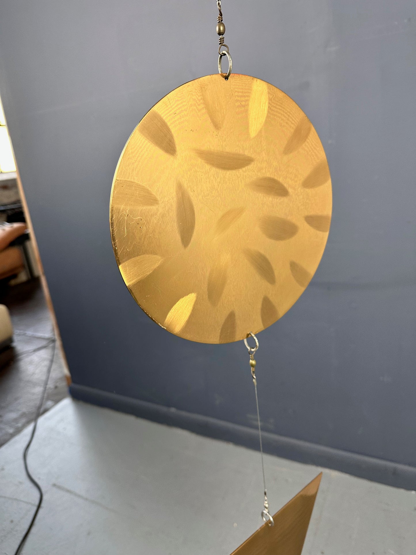 SOLD – Myron Wasserman 1980s Mobile of Brass and Other Metals