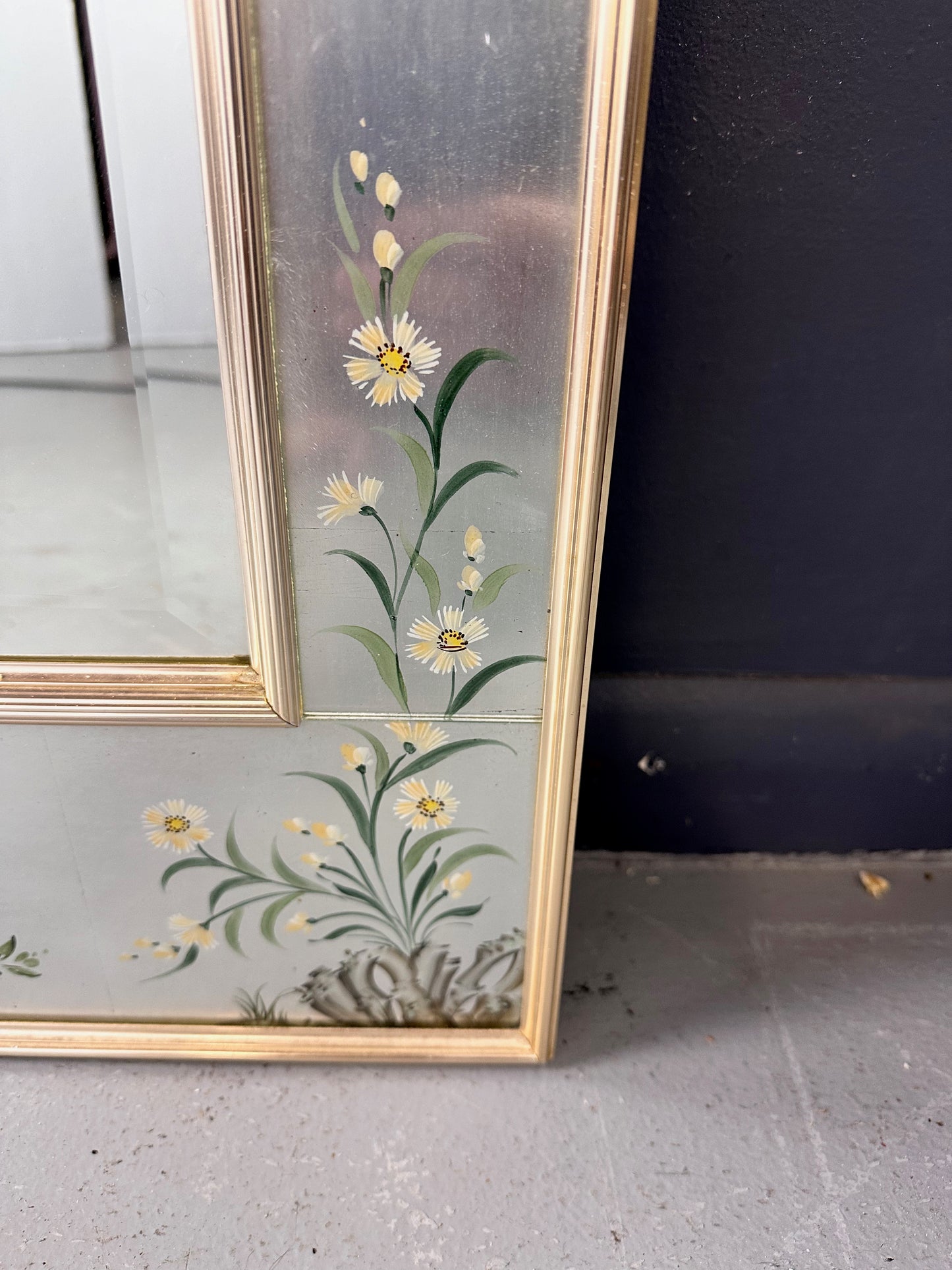 SOLD – LaBarge Silver Leaf Eglomise Mirror Mid Century 1982