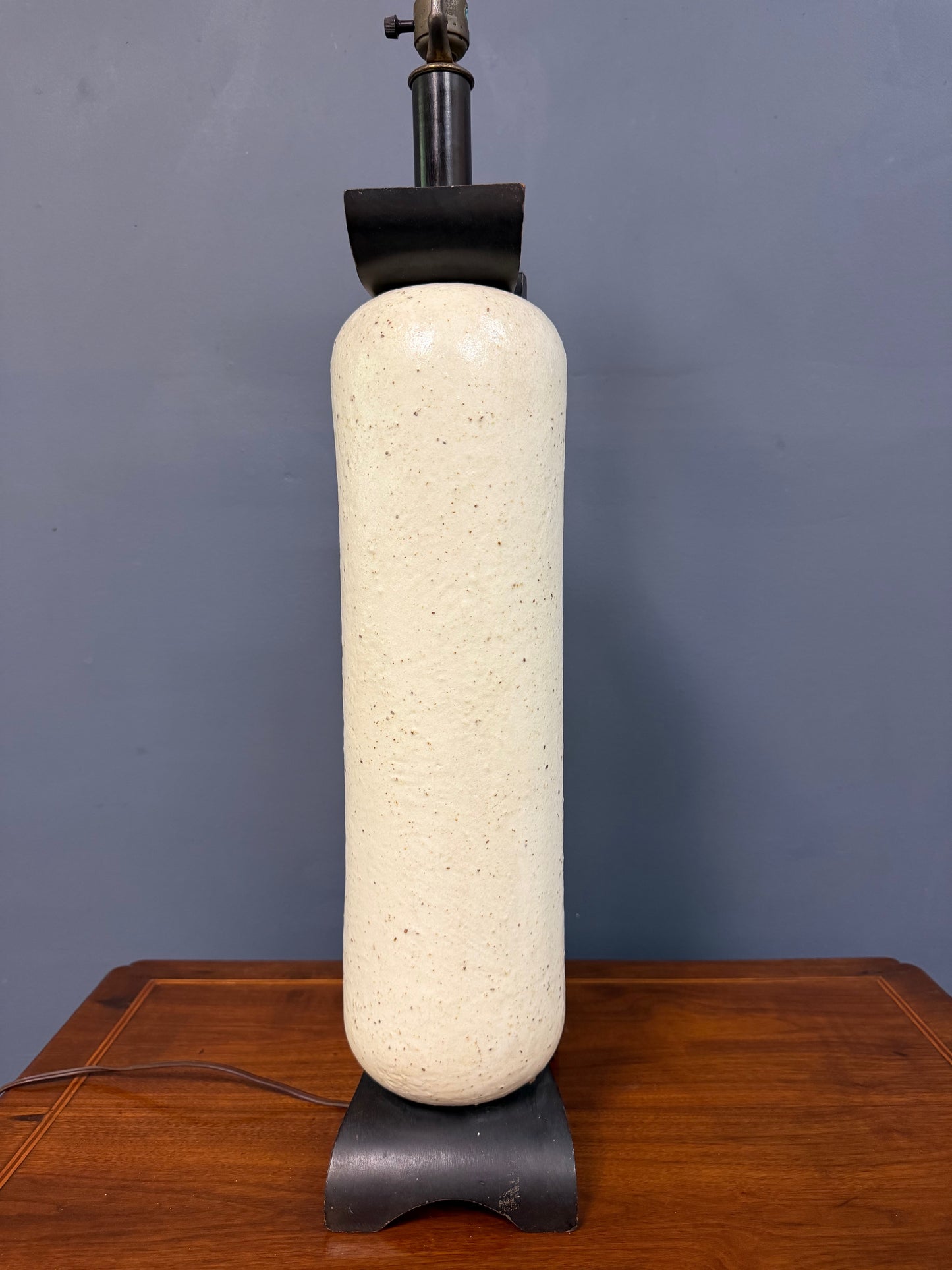 Ceramic Lamp W/ Fused Glass Mosaic Panels, Attributed to Bitossi for Raymor 1960
