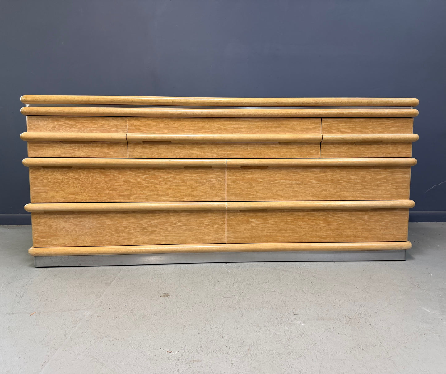 Jay Spectre for Century Furniture Postmodern Waterfall Dresser, Bleached Oak