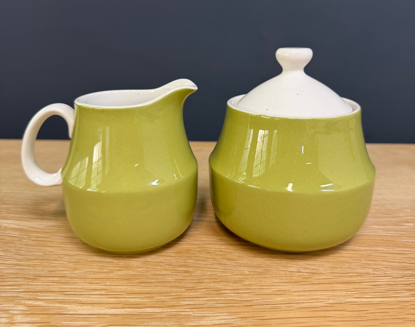 1970s Mikasa "Tampa" Dinnerware Set, 12 Place Settings, Avocado Green & Yellow