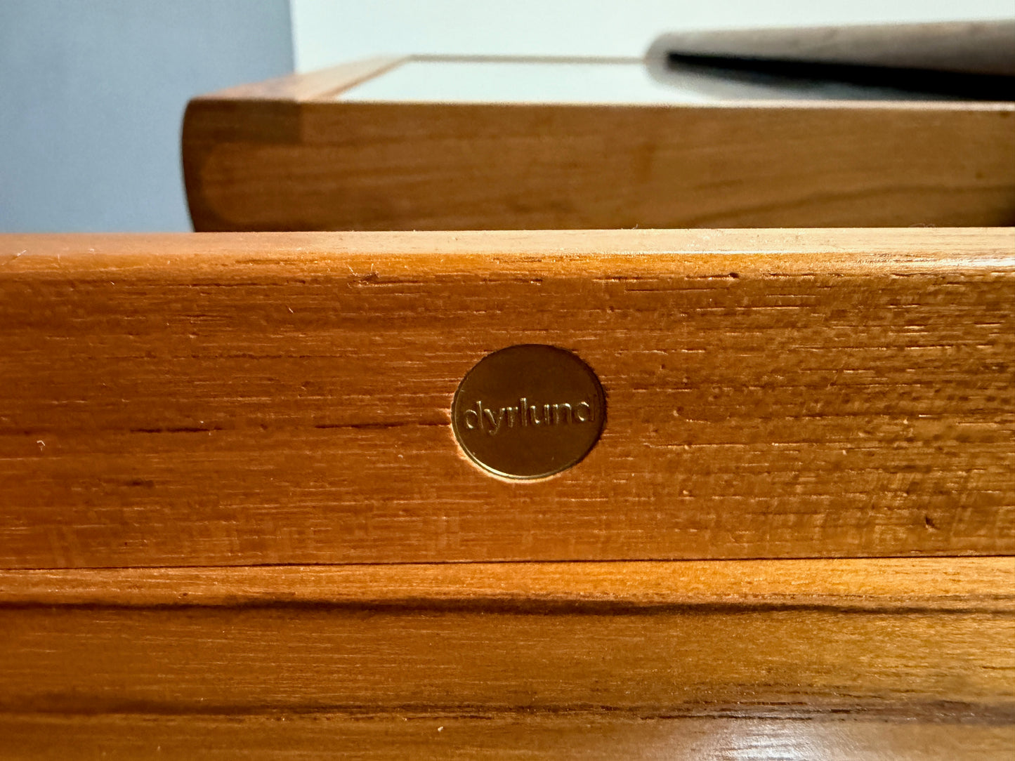Dyrlund Danish Teak Executive Desk with Rounded Drum Pedestal Base, c. 1970s