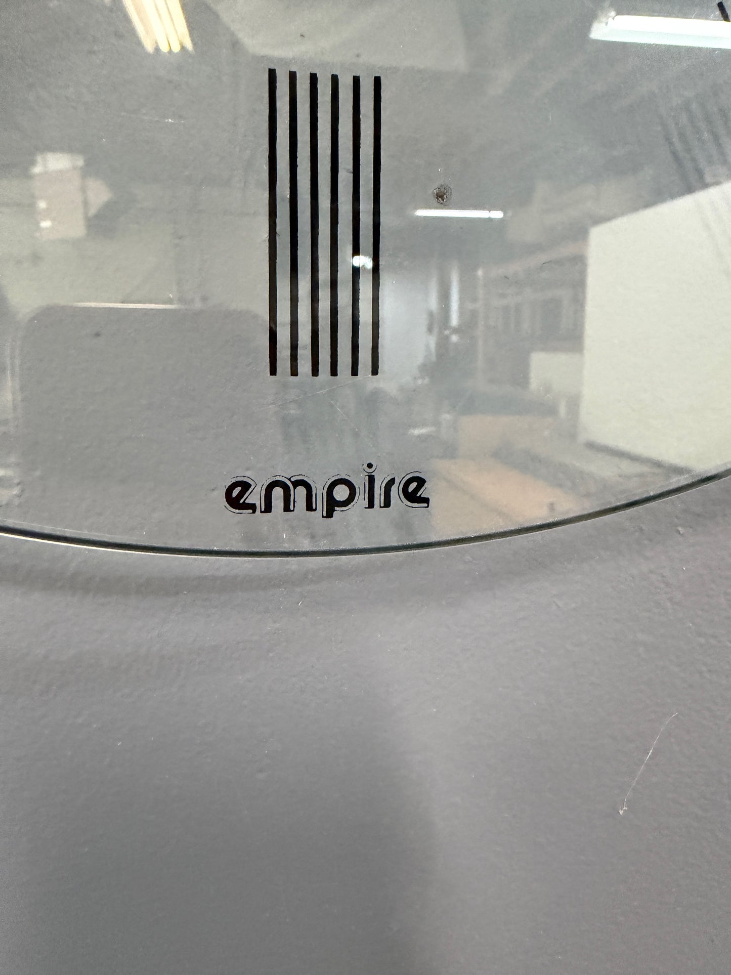 Postmodern Empire Wall Clock — Glass Face With Speckled Granite Accents, 1980s Memphis Style