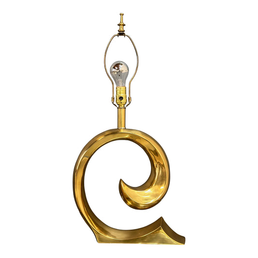 SOLD – Erwin Lambeth Brass Pierre Cardin Logo Style Table Lamp