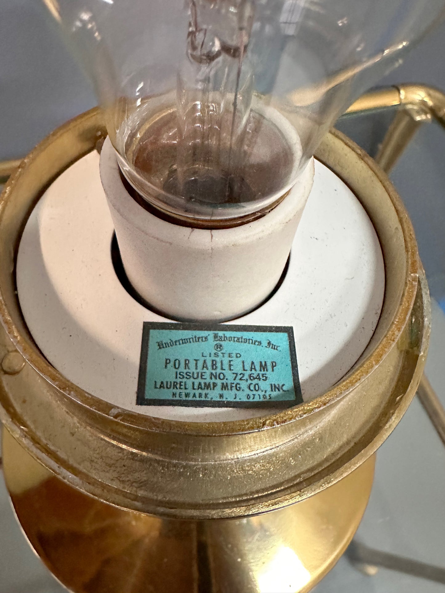 SOLD – Mushroom Lamp in Brass by Laurel Lamp Company