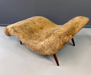 Adrian Pearsall Style 1970s Wave Lounge Chair in a Fun Faux Fur Mid Century