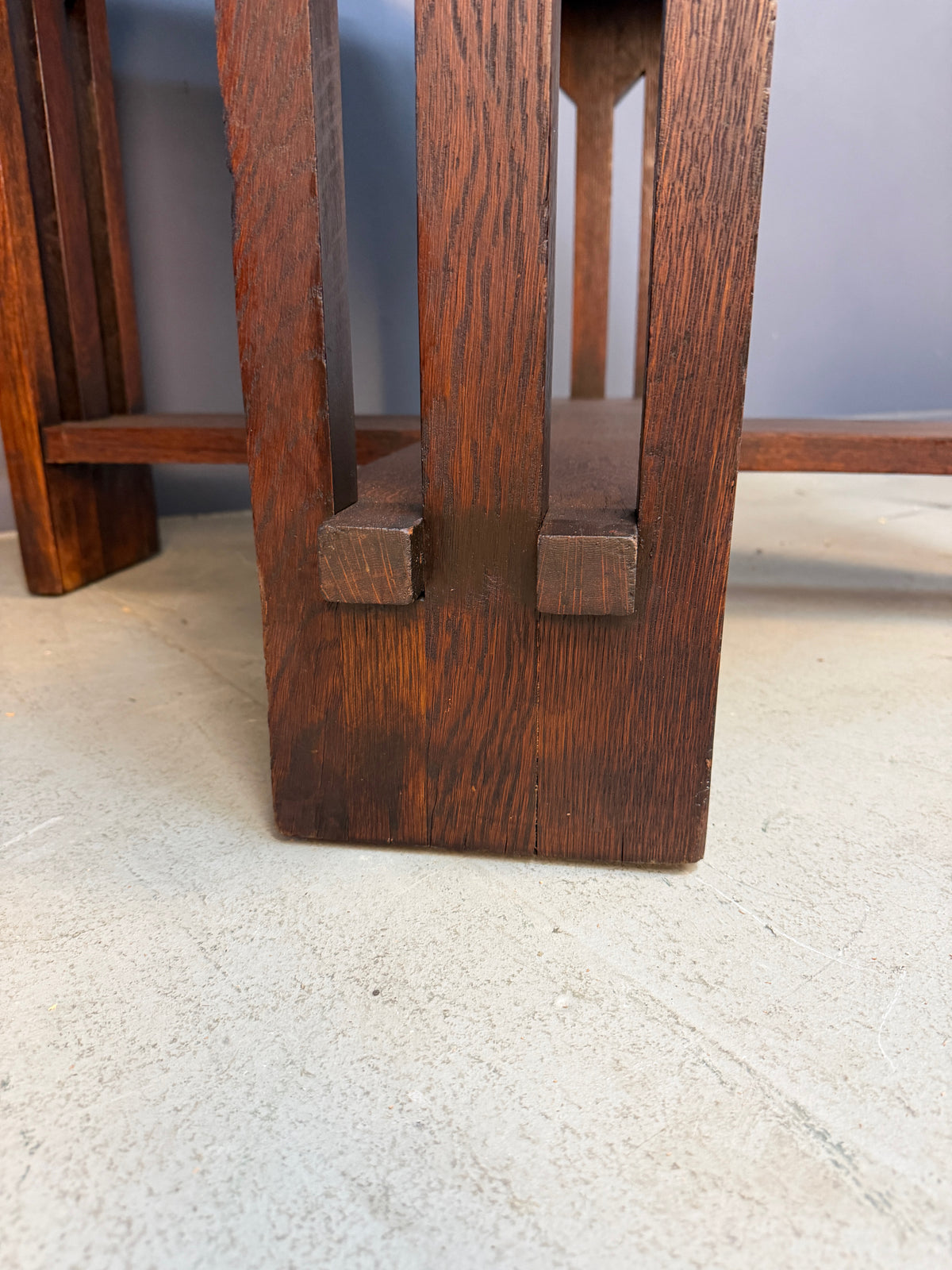 Brooks Mission Oak Octagonal Center Hall Table — Arts & Crafts Slat-Sided