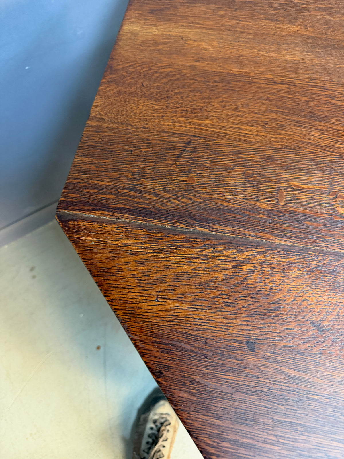 Brooks Mission Oak Octagonal Center Hall Table — Arts & Crafts Slat-Sided