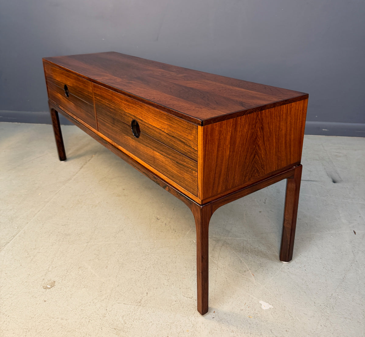 Kai Kristiansen Model 394 “Entre” Rosewood Low Chest for Aksel Kjersgaard