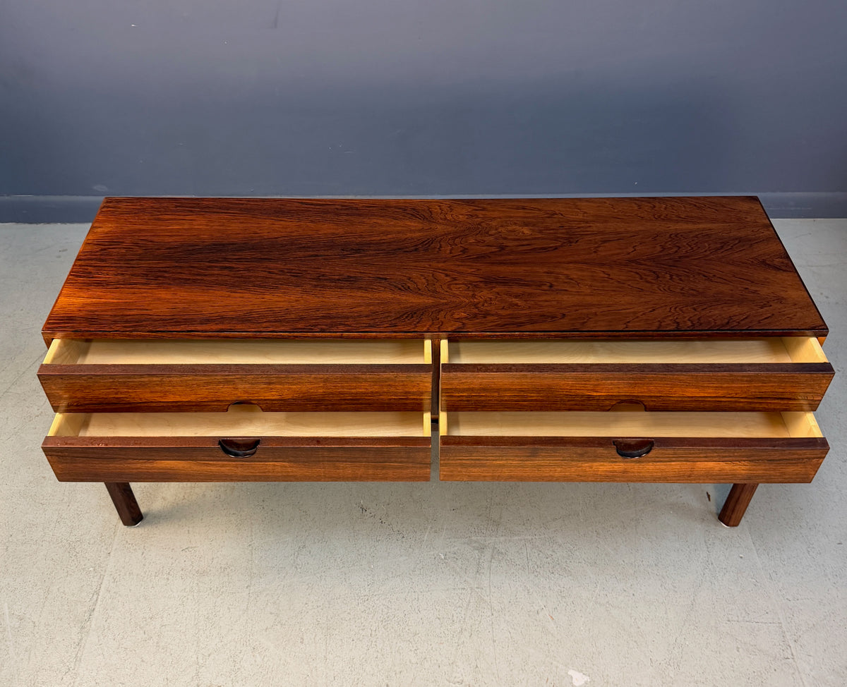 Kai Kristiansen Model 394 “Entre” Rosewood Low Chest for Aksel Kjersgaard