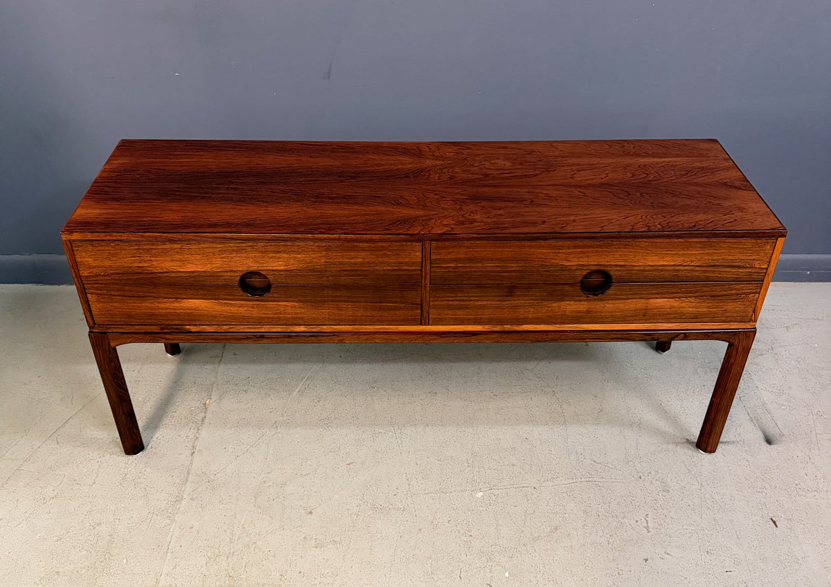 Kai Kristiansen Model 394 “Entre” Rosewood Low Chest for Aksel Kjersgaard
