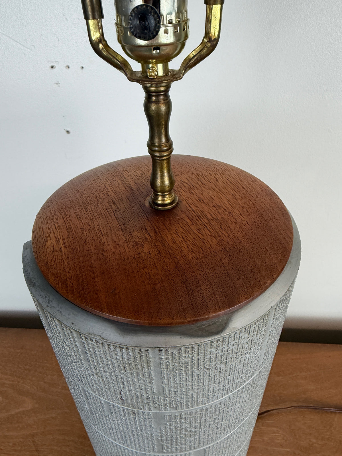 Wall Street Journal Printing Plate Table Lamp, January 4, 1960, Walnut and Metal