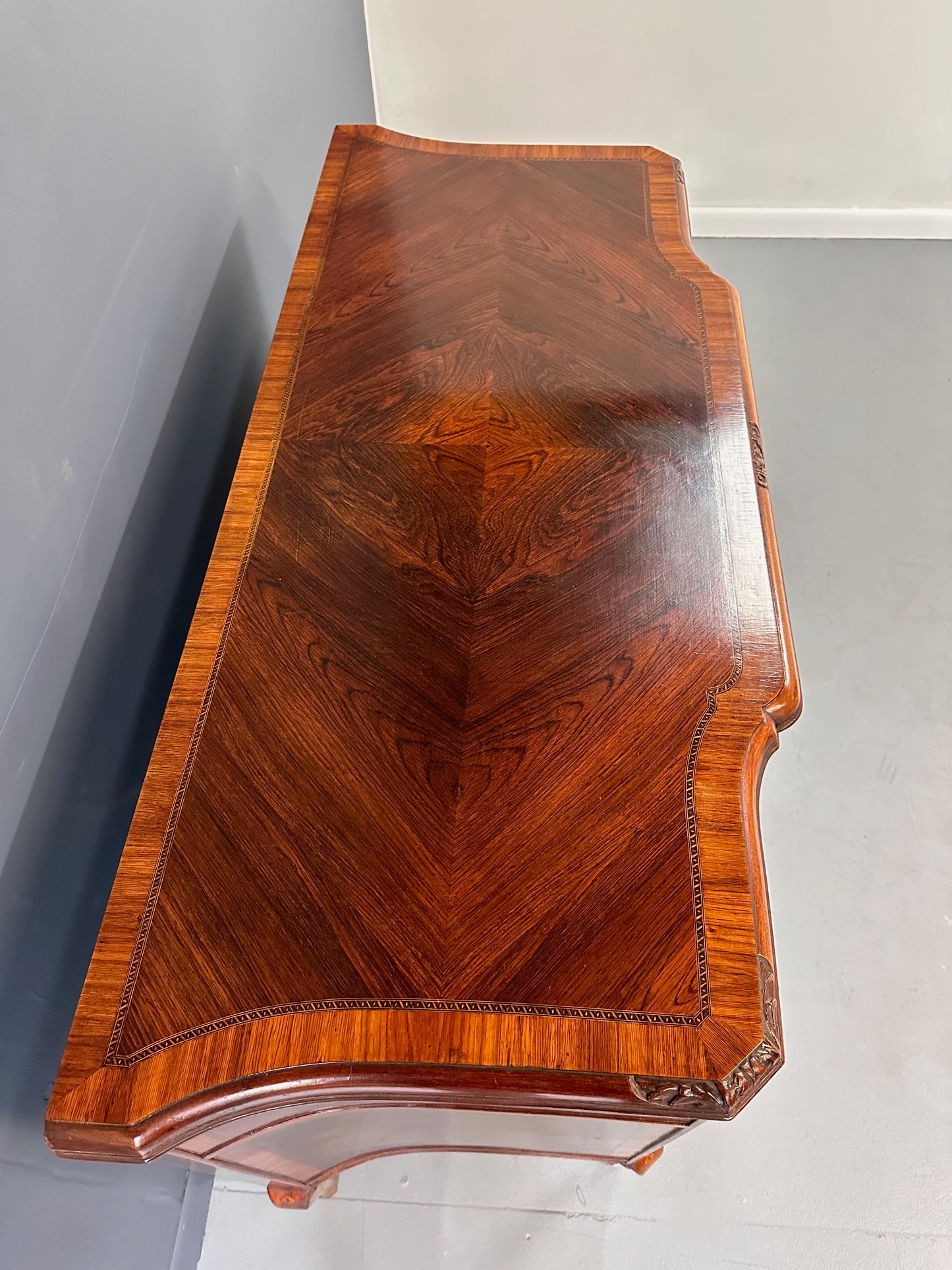 SOLD – Italian Louis XVI Style with Intricate Marquetry Commode Imported by Slack & Rassnick