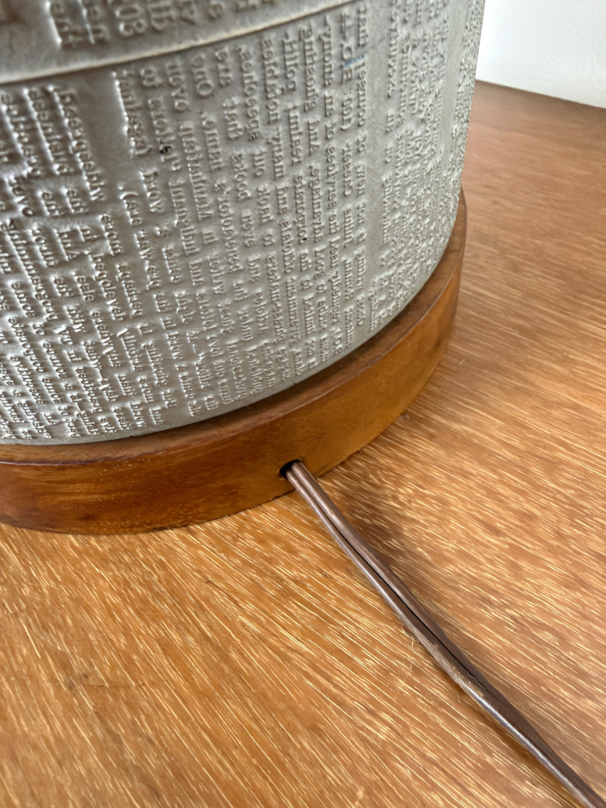 Wall Street Journal Printing Plate Table Lamp, January 4, 1960, Walnut and Metal