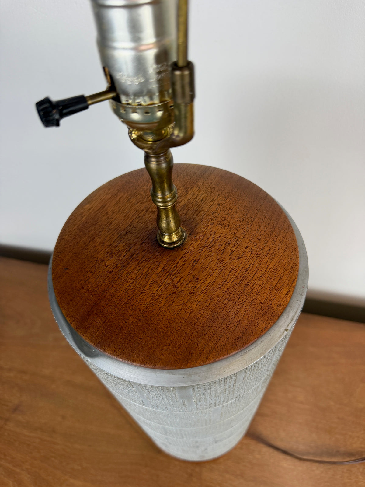Wall Street Journal Printing Plate Table Lamp, January 4, 1960, Walnut and Metal