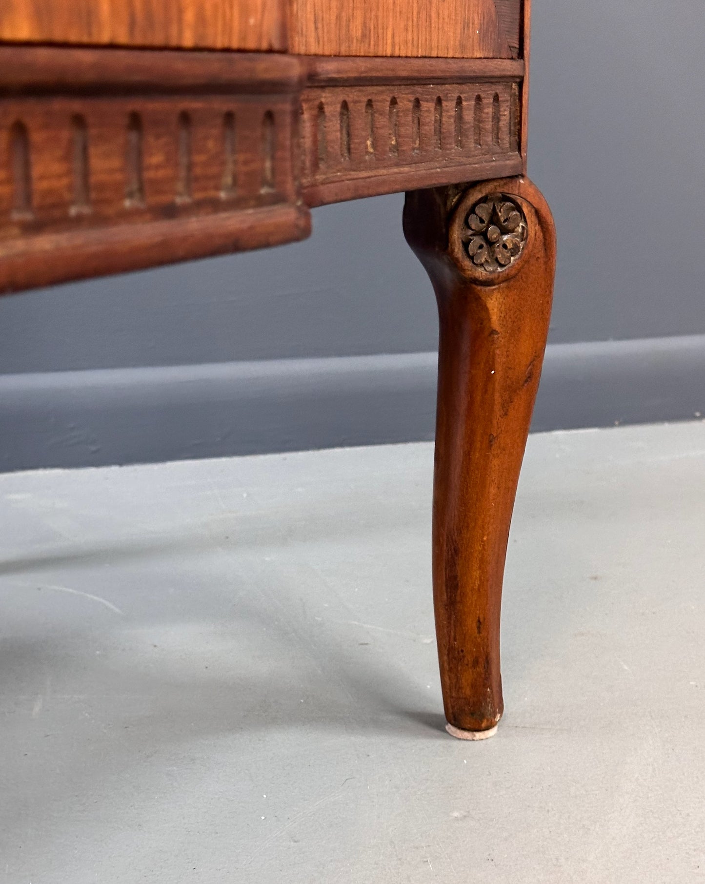 SOLD – Italian Louis XVI Style with Intricate Marquetry Commode Imported by Slack & Rassnick