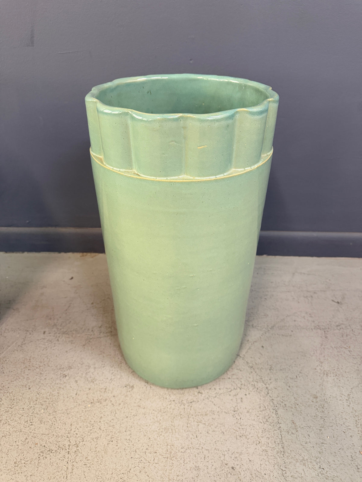 Pair of Galloway Terra Cotta Co. Art Deco Aqua Glazed Floor Vases, Philadelphia