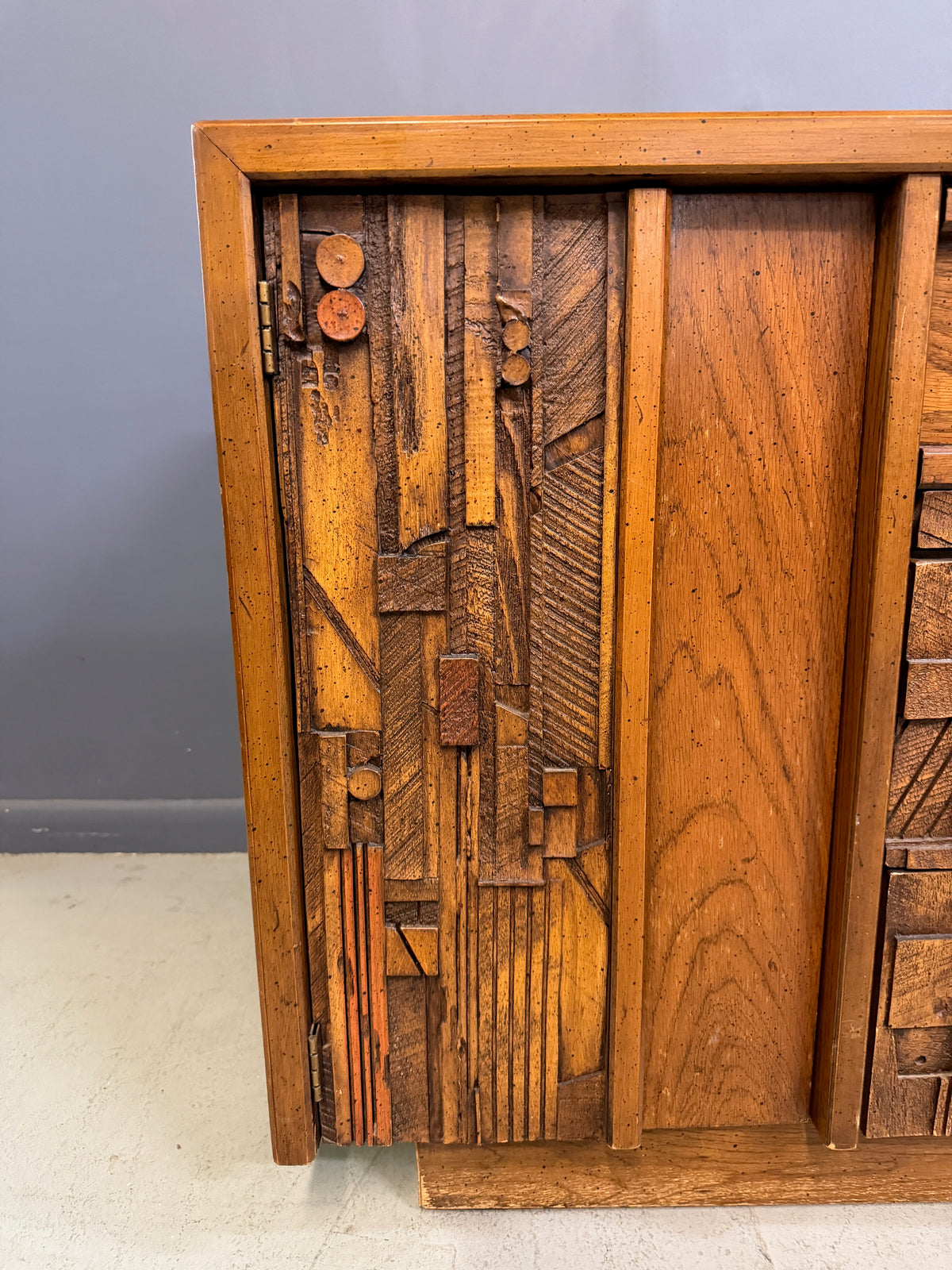 Lane Pueblo Brutalist Sculptural Cabinet, United States, 1970s