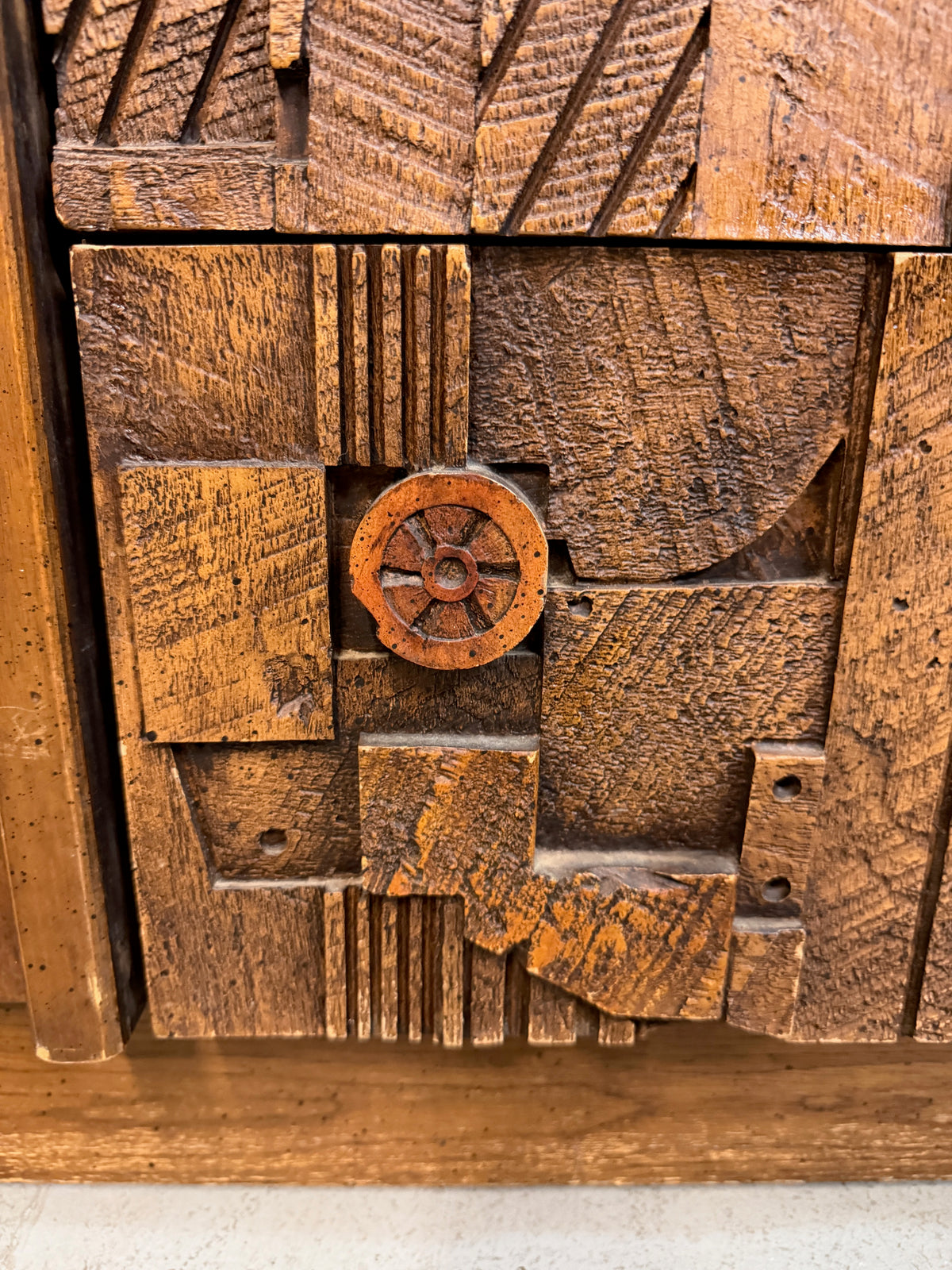 Lane Pueblo Brutalist Sculptural Cabinet, United States, 1970s