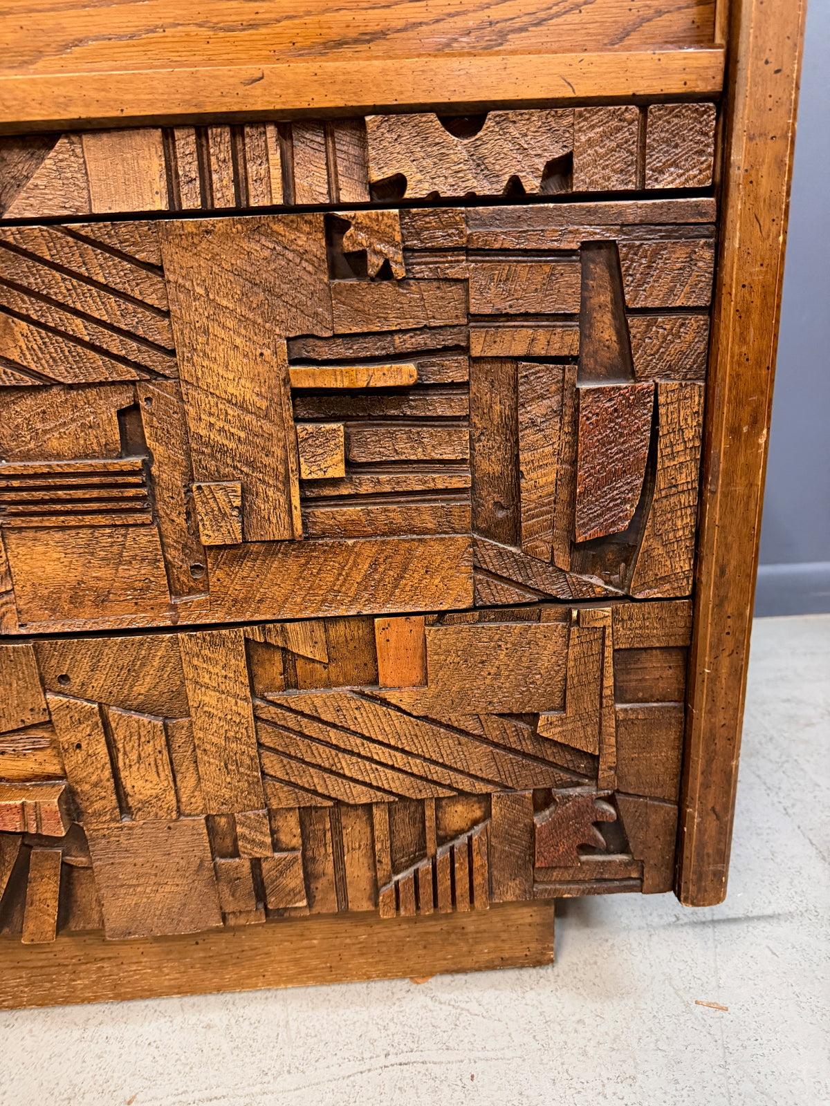 Lane Pueblo Brutalist Sculptural Cabinet, United States, 1970s