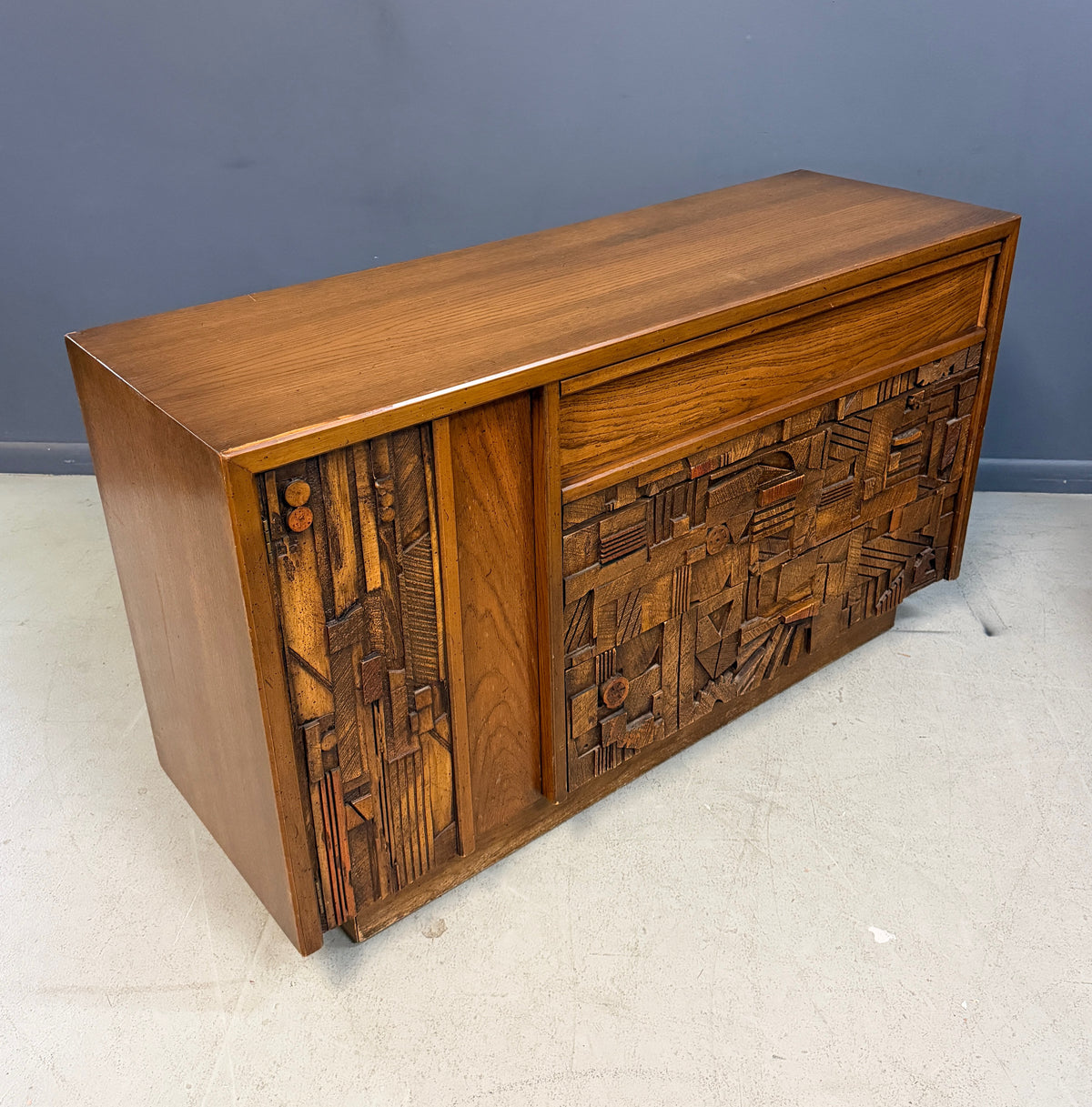 Lane Pueblo Brutalist Sculptural Cabinet, United States, 1970s
