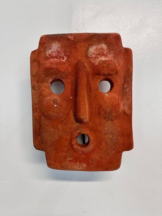 SOLD – 1960s Italian Terracotta Mask Candle Sconce