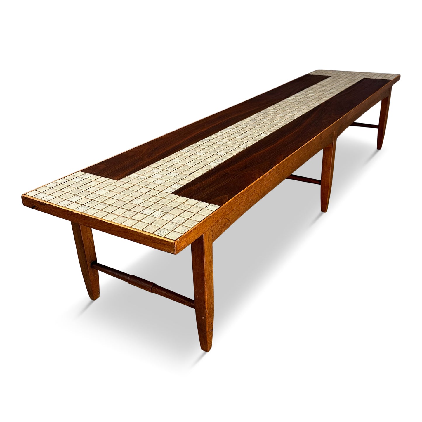 SOLD – 1970s Lane " Monte Carlo" Coffee Table with Inlaid Tile Design Mid Century