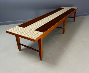 1970s Lane " Monte Carlo" Coffee Table with Inlaid Tile Design Mid Century